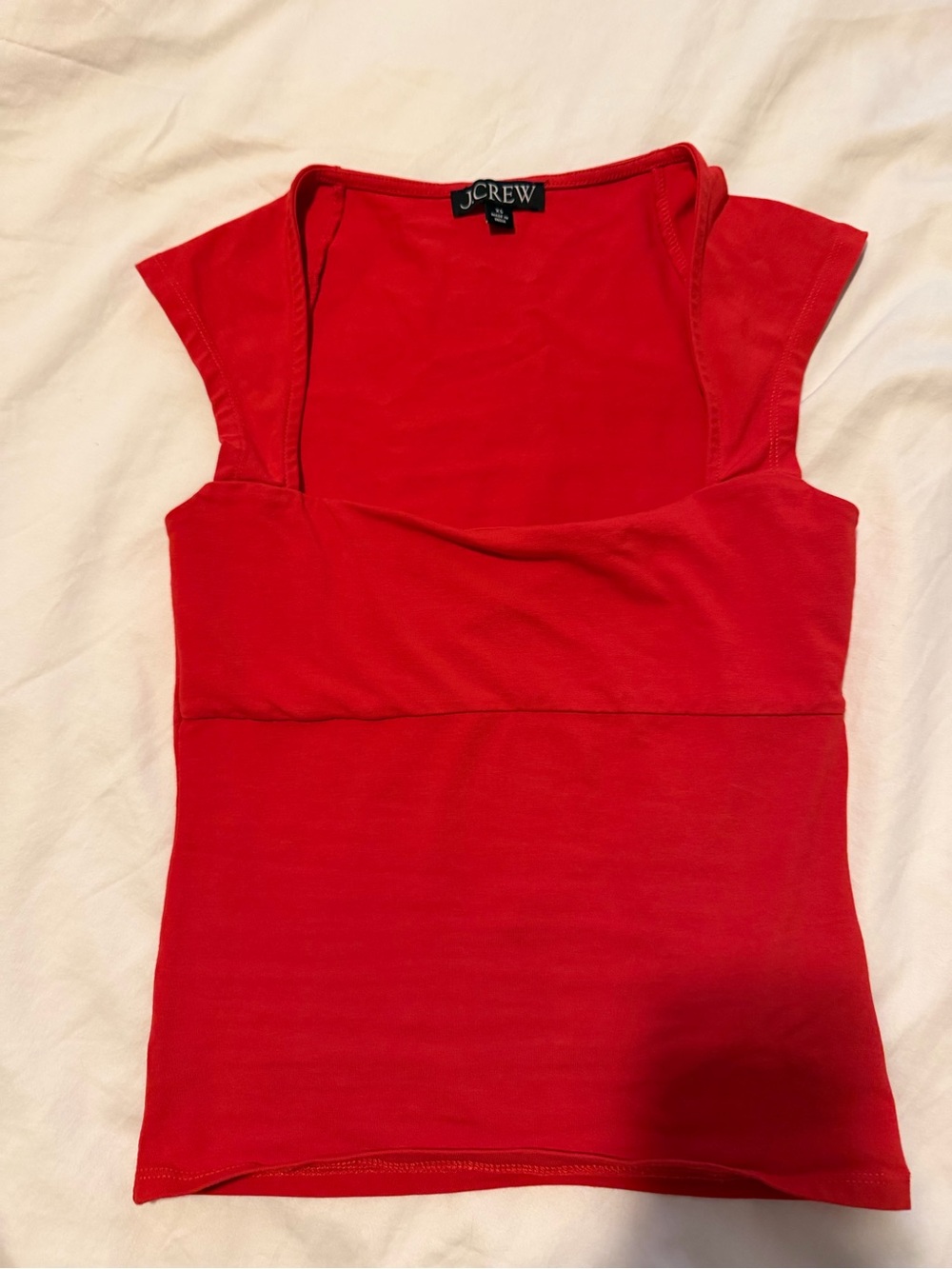 J. Crew Bright Red Square-Neck Tank